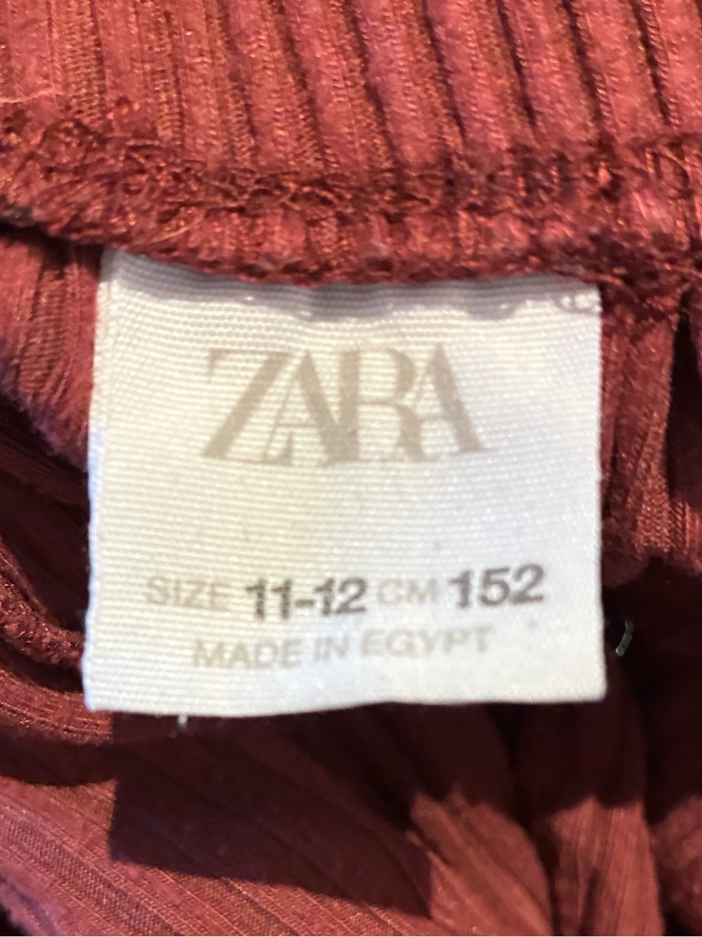 Zara Ribbed Wide-Leg Pants in Deep Rust - Picture 4 of 4